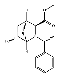 2-Azabicyclo[2.2.1]heptane-3-carboxylic acid, 6-hydroxy-2-[(1R)-1-phenylethyl]-, methyl ester, (1R,3S,4S,6R)- Structure