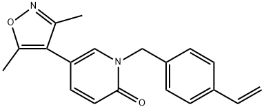 2(1H)-Pyridinone, 5-(3,5-dimethyl-4-isoxazolyl)-1-[(4-ethenylphenyl)methyl]- Structure