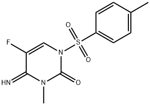 2(1H)-Pyrimidinone, 5-fluoro-3,4-dihydro-4-imino-3-methyl-1-[(4-methylphenyl)sulfonyl]- Structure