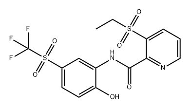 2-Pyridinecarboxamide, 3-(ethylsulfonyl)-N-[2-hydroxy-5-[(trifluoromethyl)sulfonyl]phenyl]- Structure