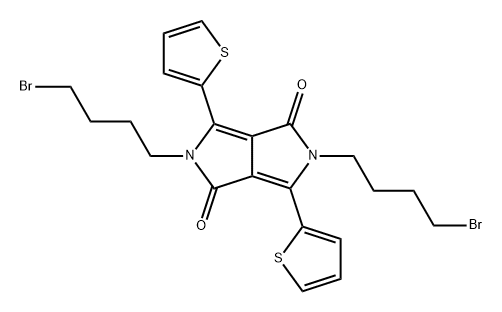 Pyrrolo[3,4-c]pyrrole-1,4-dione, 2,5-bis(4-bromobutyl)-2,5-dihydro-3,6-di-2-thienyl- Structure