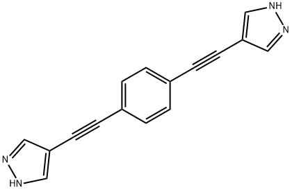 1H-Pyrazole, 4,4'-(1,4-phenylenedi-2,1-ethynediyl)bis- 구조식 이미지