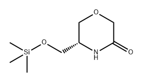 3-Morpholinone, 5-[[(trimethylsilyl)oxy]methyl]-, (5S)- Structure