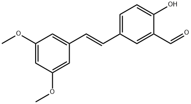 Benzaldehyde, 5-[(1E)-2-(3,5-dimethoxyphenyl)ethenyl]-2-hydroxy- Structure