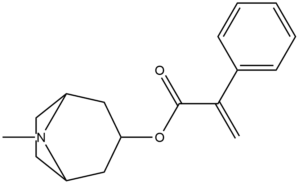 Benzeneacetic acid, α-methylene-, (3-exo)-8-methyl-8-azabicyclo[3.2.1]oct-3-yl ester Structure