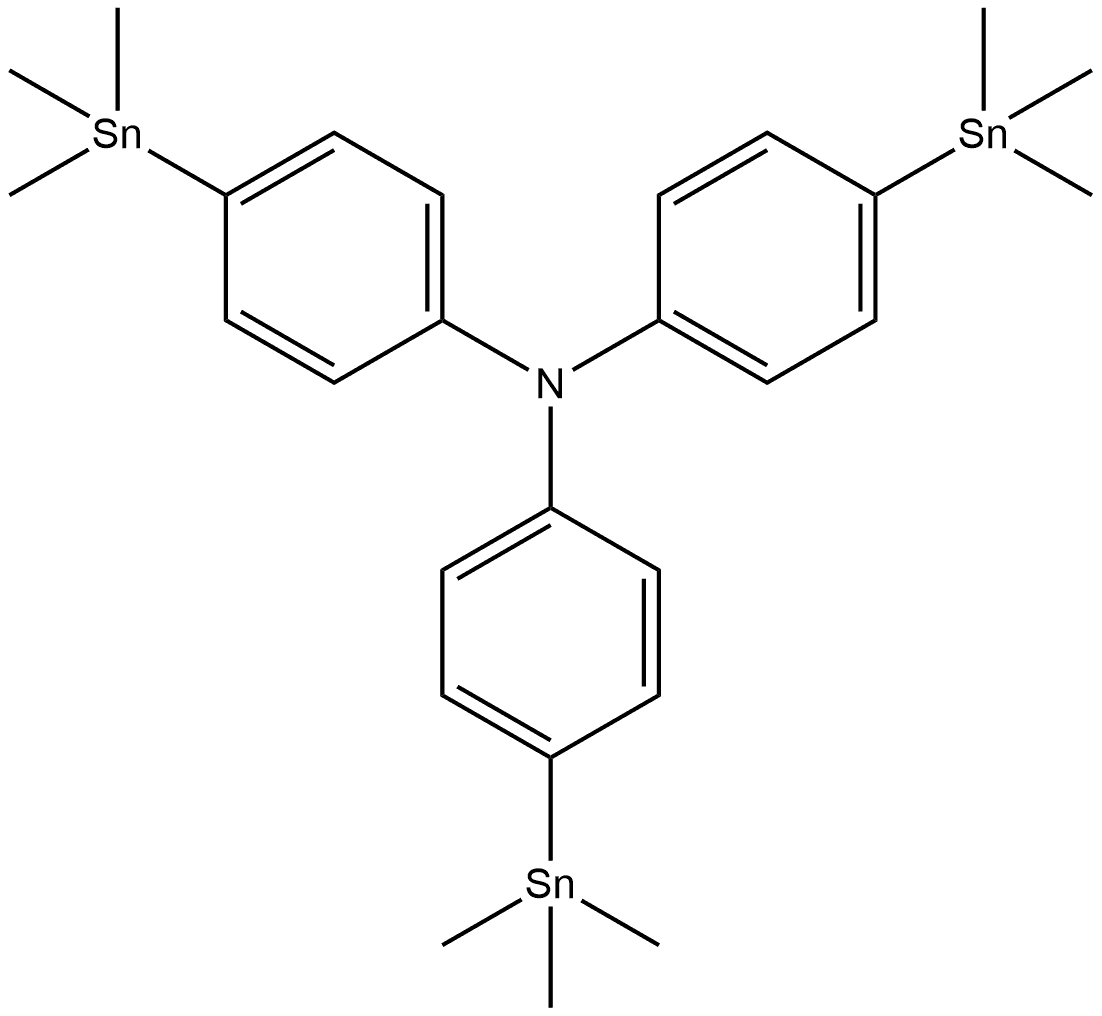 4-(Trimethylstannyl)-N,N-bis[4-(trimethylstannyl)phenyl]benzenamine Structure