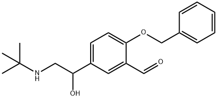 Benzaldehyde, 5-[2-[(1,1-dimethylethyl)amino]-1-hydroxyethyl]-2-(phenylmethoxy)- Structure