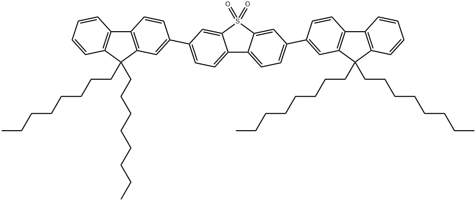 Methy3,7-bis(9,9-dioctyl-9H-fluoren-2-yl)dibenzo[b,d]thiophene-5,5-dioxidel 3-fluoro-5-hydroxybenzoate Structure