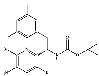 tert-Butyl (S)-(1-(5-amino-3,6-dibromopyridin-2-yl)-2-(3,5-difluorophenyl)ethyl)carbamate Structure