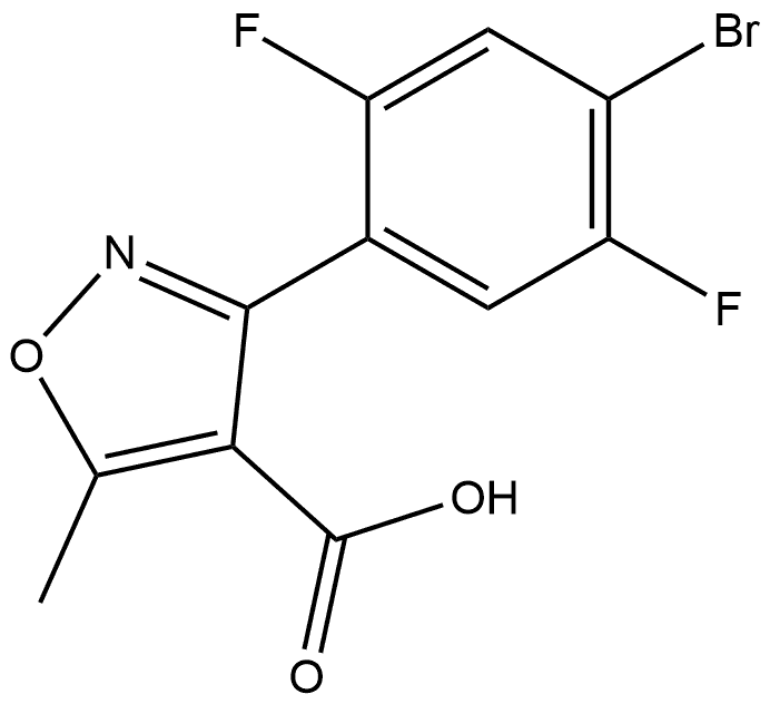 3-(4-Bromo-2,5-difluorophenyl)-5-methylisoxazole-4-carboxylic Acid 구조식 이미지