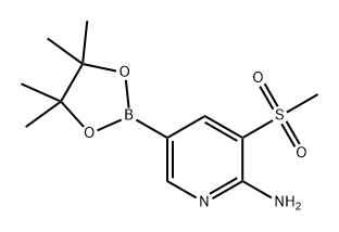 2-Pyridinamine, 3-(methylsulfonyl)-5-(4,4,5,5-tetramethyl-1,3,2-dioxaborolan-2-yl)- 구조식 이미지