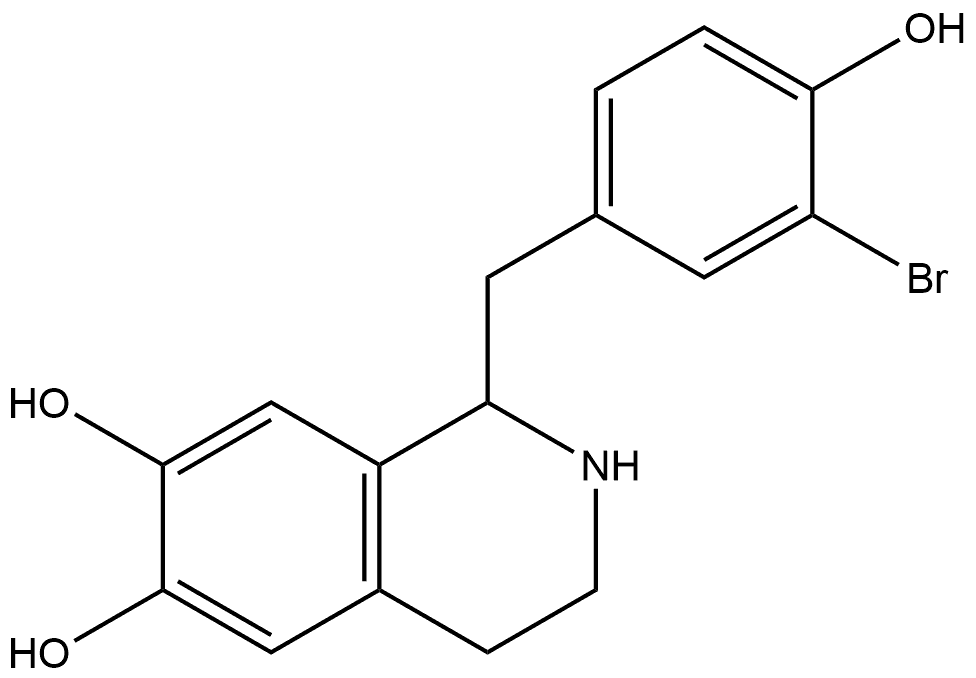 1-(3-bromo-4-hydroxybenzyl)-1,2,3,4-tetrahydroisoquinoline-6,7-diol Structure