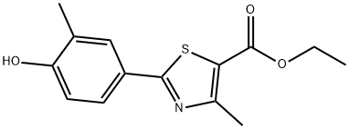 5-Thiazolecarboxylic acid, 2-(4-hydroxy-3-methylphenyl)-4-methyl-, ethyl ester 구조식 이미지