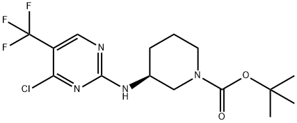 1-Piperidinecarboxylic acid, 3-[[4-chloro-5-(trifluoromethyl)-2-pyrimidinyl]amino]-, 1,1-dimethylethyl ester, (3S)- Structure