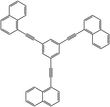 Naphthalene, 1,1',1''-(1,3,5-benzenetriyltri-2,1-ethynediyl)tris- Structure