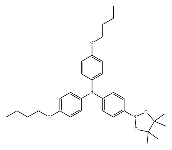 Benzenamine, N,N-bis(4-butoxyphenyl)-4-(4,4,5,5-tetramethyl-1,3,2-dioxaborolan-2-yl)- 구조식 이미지