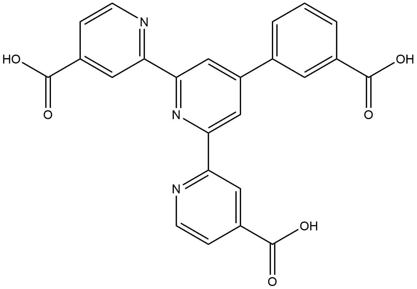 4′-(3-carboxyphenyl)-4,4″-dicarboxyterpyridine Structure