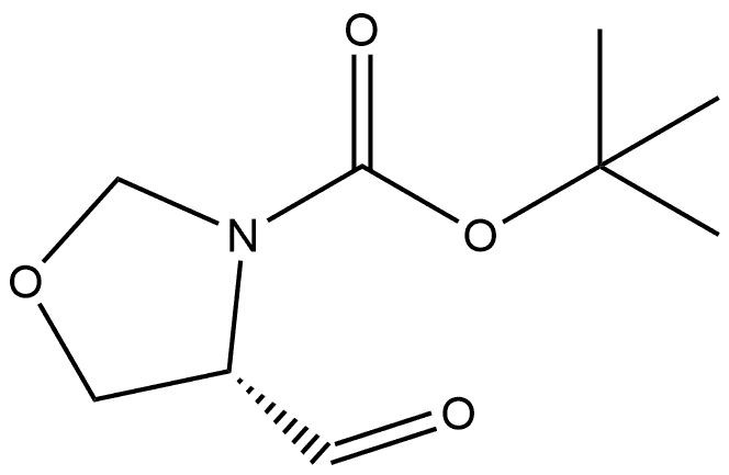 3-Oxazolidinecarboxylic acid, 4-formyl-, 1,1-dimethylethyl ester, (S)- 구조식 이미지