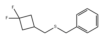 Benzene, [[[(3,3-difluorocyclobutyl)methyl]thio]methyl]- Structure