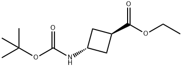 Cyclobutanecarboxylic acid, 3-[[(1,1-dimethylethoxy)carbonyl]amino]-, ethyl ester, trans- Structure