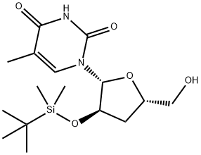 2'-O-tert-Butyldimethylsilyl-3'-deoxy-5-methyluridine 구조식 이미지