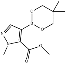 1H-Pyrazole-5-carboxylic acid, 4-(5,5-dimethyl-1,3,2-dioxaborinan-2-yl)-1-methyl-, methyl ester Structure