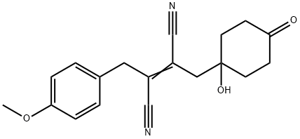 2-Butenedinitrile, 2-[(1-hydroxy-4-oxocyclohexyl)methyl]-3-[(4-methoxyphenyl)methyl]- (9CI) Structure