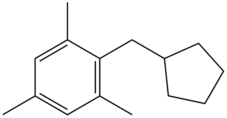 2-(Cyclopentylmethyl)-1,3,5-trimethylbenzene Structure