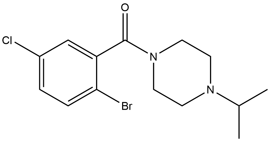 (2-Bromo-5-chlorophenyl)[4-(1-methylethyl)-1-piperazinyl]methanone Structure