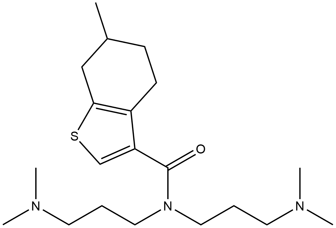 N,N-bis[3-(dimethylamino)propyl]-6-methyl-4,5,6,7-tetrahydrobenzothiophene-3-carboxamide Structure