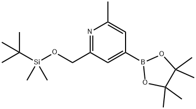 Pyridine, 2-[[[(1,1-dimethylethyl)dimethylsilyl]oxy]methyl]-6-methyl-4-(4,4,5,5-tetramethyl-1,3,2-dioxaborolan-2-yl)- 구조식 이미지