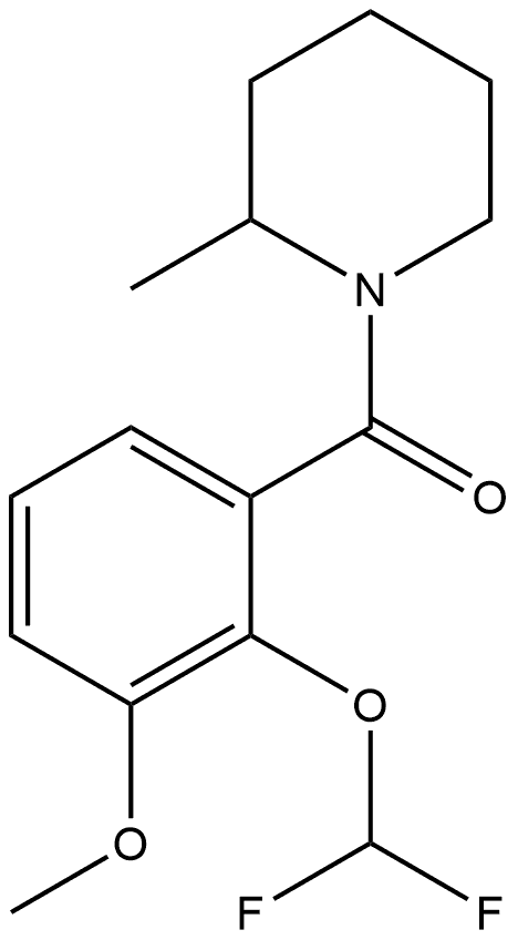 2-(Difluoromethoxy)-3-methoxyphenyl](2-methyl-1-piperidinyl)methanone Structure