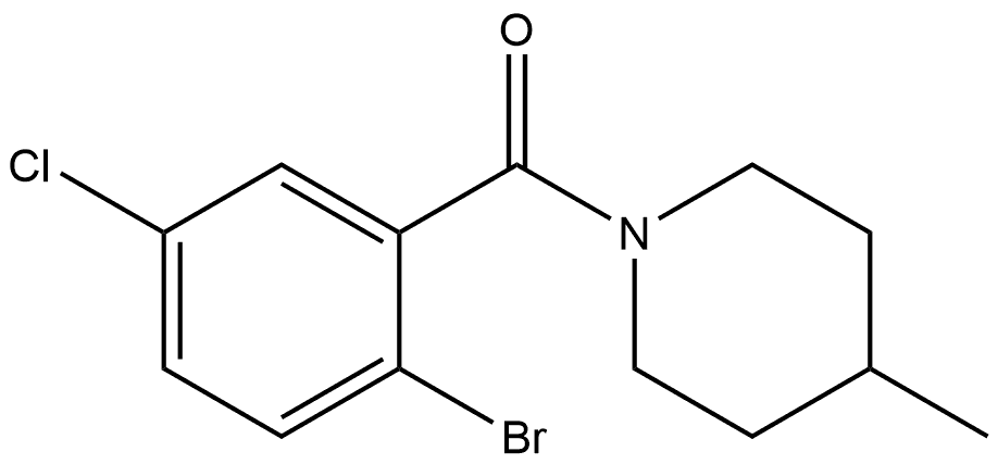 (2-Bromo-5-chlorophenyl)(4-methyl-1-piperidinyl)methanone Structure