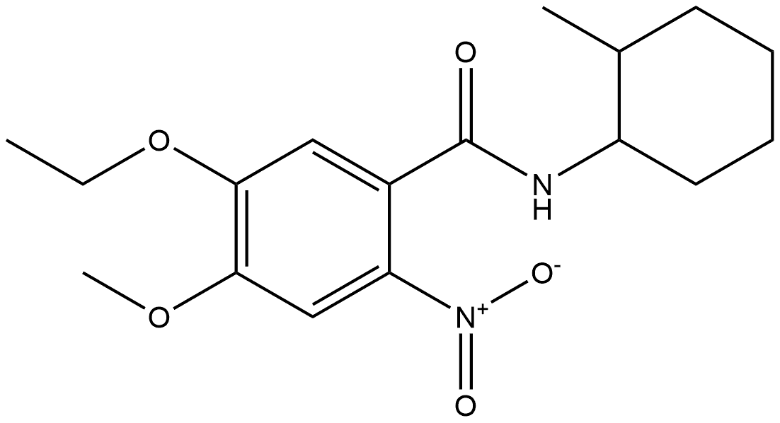 5-ethoxy-4-methoxy-N-(2-methylcyclohexyl)-2-nitrobenzamide Structure