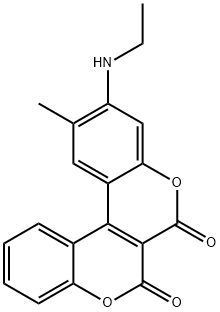 6 H ,7 H -[1]Benzopyrano[3,4- c ][1]benzopyran-6,7-dione, 3-(ethylamino)-2-methyl- (ACI) Structure