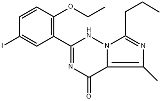 Imidazo[5,1-f][1,2,4]triazin-4(1H)-one, 2-(2-ethoxy-5-iodophenyl)-5-methyl-7-propyl- Structure