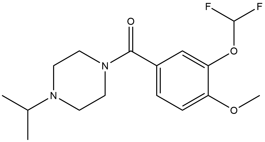 3-(Difluoromethoxy)-4-methoxyphenyl][4-(1-methylethyl)-1-piperazinyl]methanone Structure