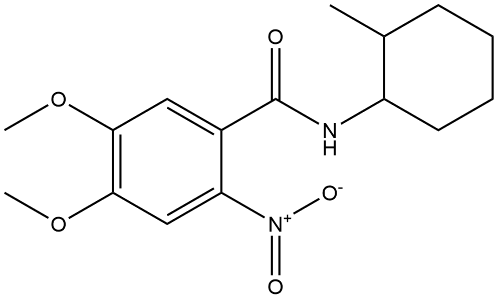 4,5-dimethoxy-N-(2-methylcyclohexyl)-2-nitrobenzamide Structure