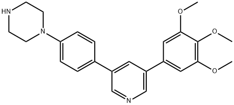 Piperazine, 1-[4-[5-(3,4,5-trimethoxyphenyl)-3-pyridinyl]phenyl]- Structure