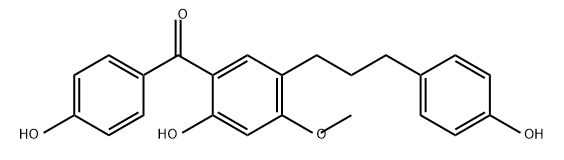 Methanone, [2-hydroxy-5-[3-(4-hydroxyphenyl)propyl]-4-methoxyphenyl](4-hydroxyphenyl)- Structure