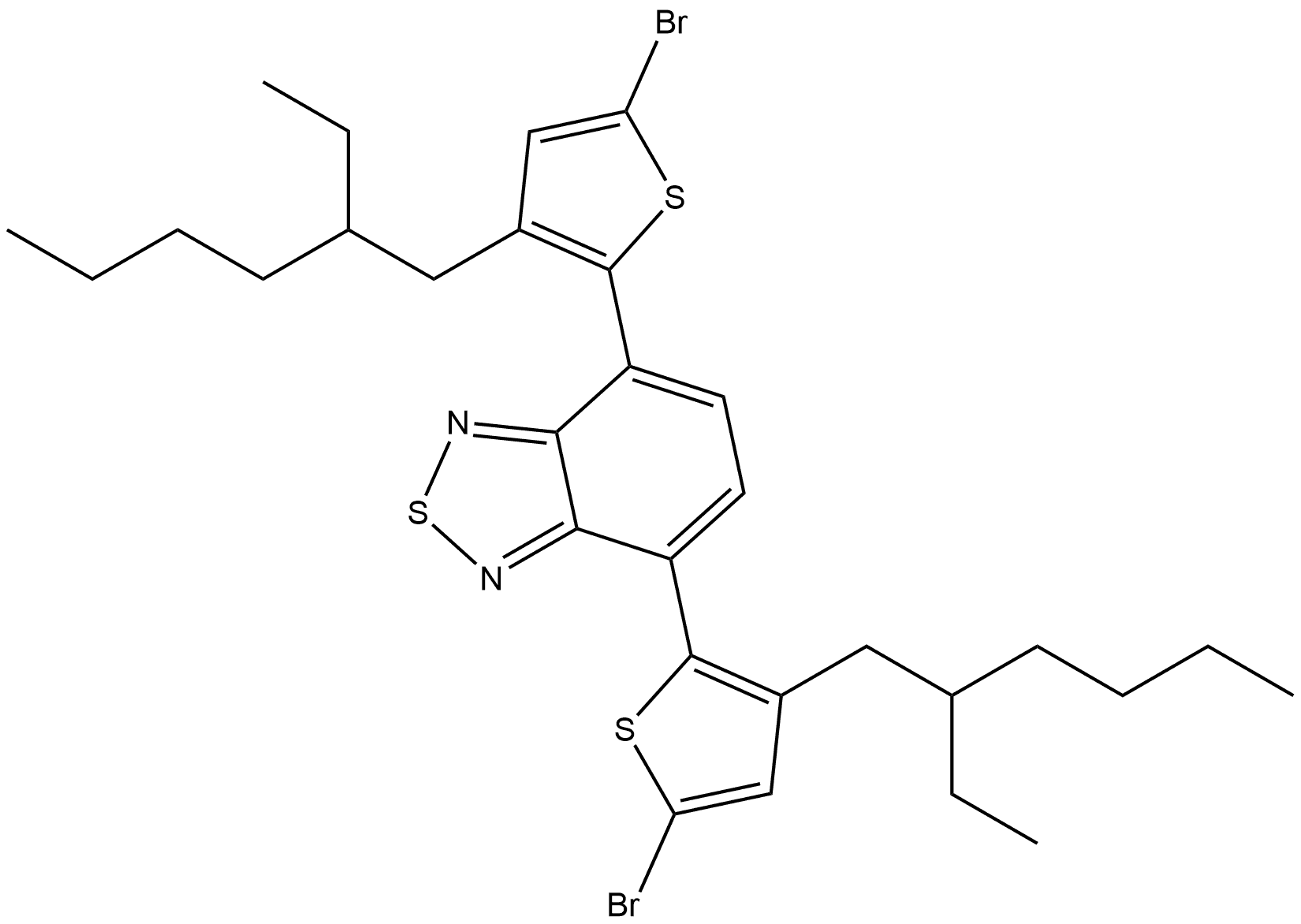 4,7-Bis[5-bromo-3-(2-ethylhexyl)-2-thienyl]-2,1,3-benzothiadiazole Structure