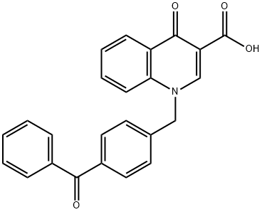 3-Quinolinecarboxylic acid, 1-[(4-benzoylphenyl)methyl]-1,4-dihydro-4-oxo- Structure