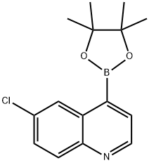 Quinoline, 6-chloro-4-(4,4,5,5-tetramethyl-1,3,2-dioxaborolan-2-yl)- 구조식 이미지
