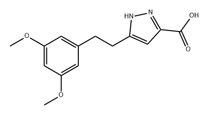 1H-Pyrazole-3-carboxylic acid, 5-[2-(3,5-dimethoxyphenyl)ethyl]- Structure