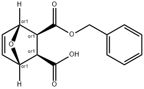 7-Oxabicyclo[2.2.1]hept-5-ene-2,3-dicarboxylic acid, 2-(phenylmethyl) ester, (1R,2S,3R,4S)-rel- Structure