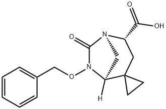 Spiro[cyclopropane-1,4'-[1,6]diazabicyclo[3.2.1]octane]-2'-carboxylic acid, 7'-oxo-6'-(phenylmethoxy)-, (1'R,2'S,5'R)- Structure