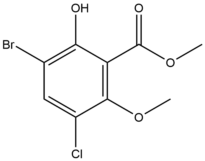 Methyl 3-bromo-5-chloro-2-hydroxy-6-methoxybenzoate Structure