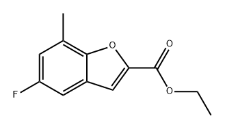 2-Benzofurancarboxylic acid, 5-fluoro-7-methyl-, ethyl ester Structure