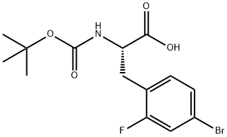 L-Phenylalanine, 4-bromo-N-[(1,1-dimethylethoxy)carbonyl]-2-fluoro- Structure