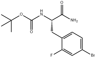 Carbamic acid, N-[(1S)-2-amino-1-[(4-bromo-2-fluorophenyl)methyl]-2-oxoethyl]-, 1,1-dimethylethyl ester 구조식 이미지